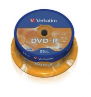 (43522) Диск DVD-R Verbatim 4.7 Gb, 16x, Cake Box (25), (25/200)