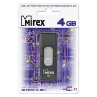 (13600-FMUBHB04) Флеш накопитель 4GB Mirex Harbor, USB 2.0, Черный