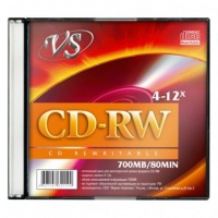 (VSCDRWSL501) Диск CD-RW VS 700 Mb, 12x, Slim Case (5), (5/200) (20212)