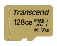(TS128GUSD500S) Флеш карта microSD 128GB Transcend microSDXC Ultimate UHS-I U3, V30, (SD адаптер), M