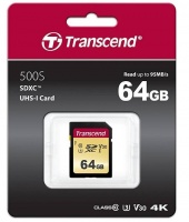 (TS64GSDC500S) Флеш карта SD 64GB Transcend SDХC UHS-I U3, MLC