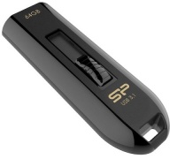 (SP064GBUF3B21V1K) Флеш накопитель 64Gb Silicon Power Blaze B21, USB 3.1, Черный