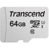 (TS64GUSD300S) Флеш карта microSD 64GB Transcend microSDXC Class 10 UHS-I U1, (без адаптера), TLC