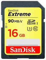 (SDSDXNE-016G-GNCIN) Флеш карта SD 16GB SanDisk SDHC Class 10 UHS-I U3 Extreme 90Mb/s