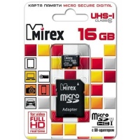 (13613-ADSUHS16) Флеш карта microSD 16GB Mirex microSDHC Class 10 UHS-I (SD адаптер) (13613-ADSUHS16) Флеш карта microSD 16GB Mirex microSDHC Class 10 UHS-I (SD адаптер)