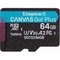 (SDCG3/64GB) Флеш карта microSD 64GB Kingston microSDXC Class 10 UHS-I U3 V30, A2 Canvas Go Plus (SD