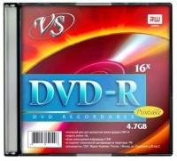 (VSDVDRIPSL501) Диск DVD-R VS 4.7 Gb, 16x, Slim Case (5), Ink Printable (5/200) (20380)