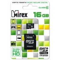 (13613-AD10SD16) Флеш карта microSD 16GB Mirex microSDHC Class 10 (SD адаптер) (13613-AD10SD16) Флеш карта microSD 16GB Mirex microSDHC Class 10 (SD адаптер)