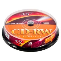 (VSCDRWCB1001) Диск CD-RW VS 700 Mb, 12x, Cake Box (10), (10/200) (20236)