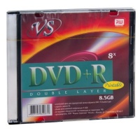 (VSDVDPRDLSLPR01) Диск DVD+R VS 8,5 GB, 8x Double Layer, Slim Case (1), Ink Printable (1/200) (20670
